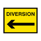 Diversion Arrow Left Traffic Sign - PVC Safety Signs