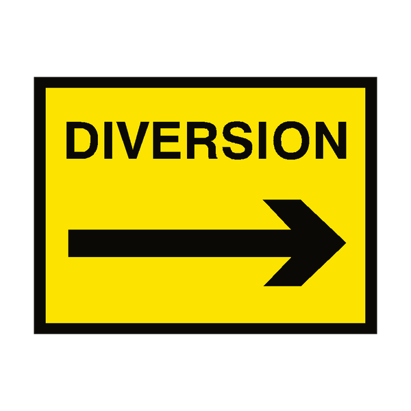 Diversion Arrow Right Traffic Sign - PVC Safety Signs