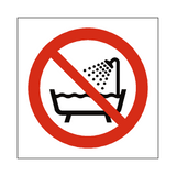 Do Not Use Device Near Water Symbol Sign - PVC Safety Signs
