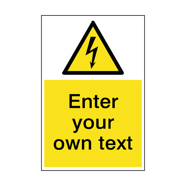 Custom Electrical Safety Sign Portrait - PVC Safety Signs