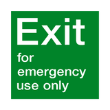 Exit For Emergency Use Sign - PVC Safety Signs