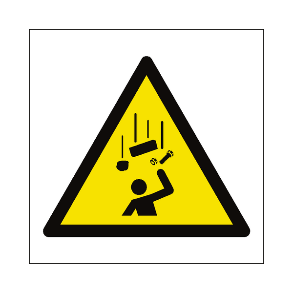 Falling Objects Hazard Symbol Sign - PVC Safety Signs