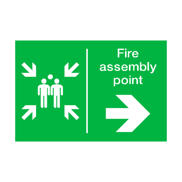 Fire Assembly Point Arrow Right Sign | PVC Safety Signs