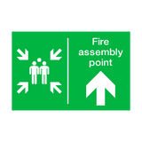 Fire Assembly Point Arrow Up Sign - PVC Safety Signs