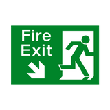 Fire Exit Down Right Arrow Sign - PVC Safety Signs