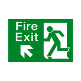 Fire Exit Up Left Arrow Sign - PVC Safety Signs
