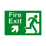 Fire Exit Up Right Arrow Sign - PVC Safety Signs
