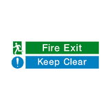 Fire Exit Keep Clear Safety Sign - PVC Safety Signs