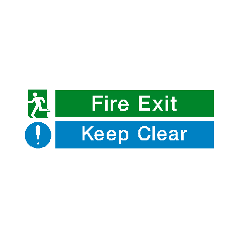 Fire Exit Keep Clear Safety Sign - PVC Safety Signs