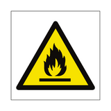 Flammable Materials Symbol Sign - PVC Safety Signs