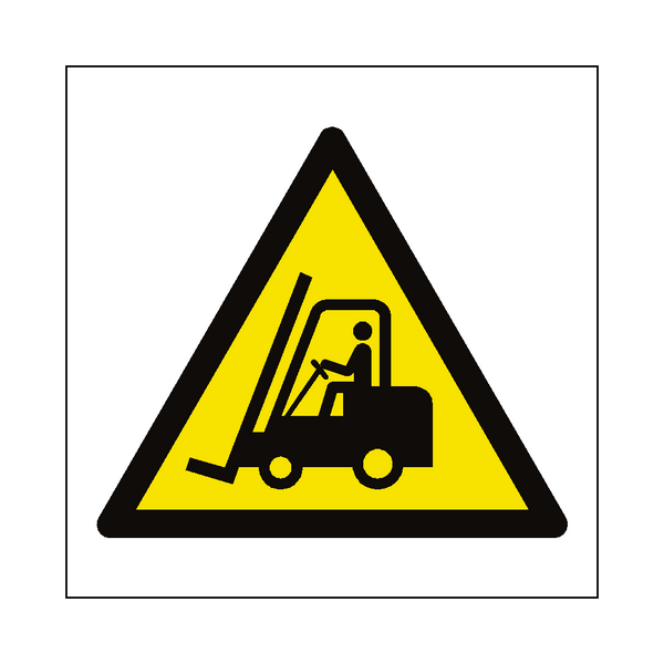 Fork Lift Truck Hazard Symbol Sign - PVC Safety Signs