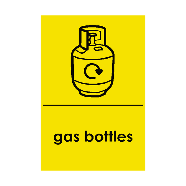Gas Bottle Waste Recycling Sign - PVC Safety Signs