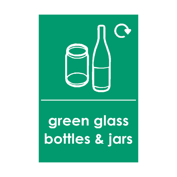 Green Glass Waste Sign | PVC Safety Signs