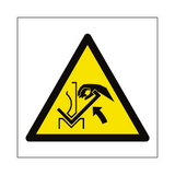 Hand Crush in Press Brake Hazard Symbol Sign - PVC Safety Signs