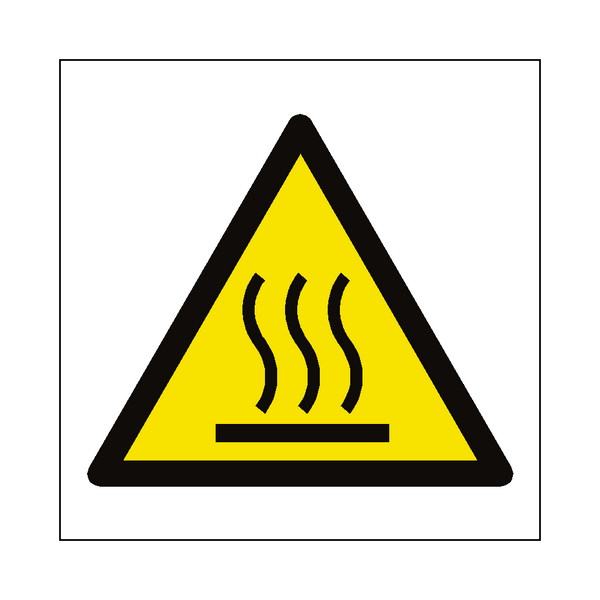 Hot Surface Hazard Symbol Sign - PVC Safety Signs
