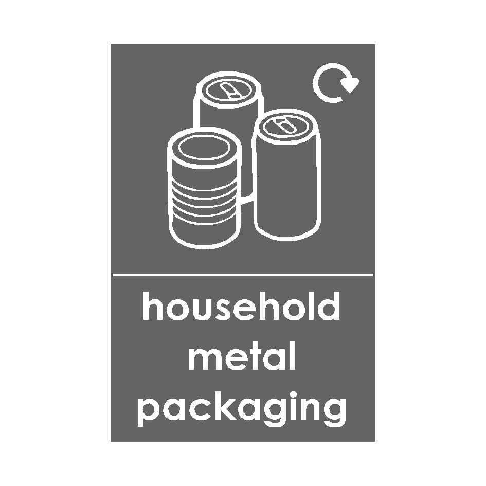 Household Metal Packaging Waste Recycling Signs | PVC Safety Signs
