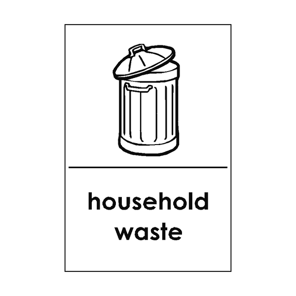 Household Waste Recycling Signs - PVC Safety Signs