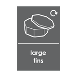 Large Tins Waste Recycling Signs - PVC Safety Signs