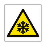Low Temperature Hazard Symbol Sign - PVC Safety Signs