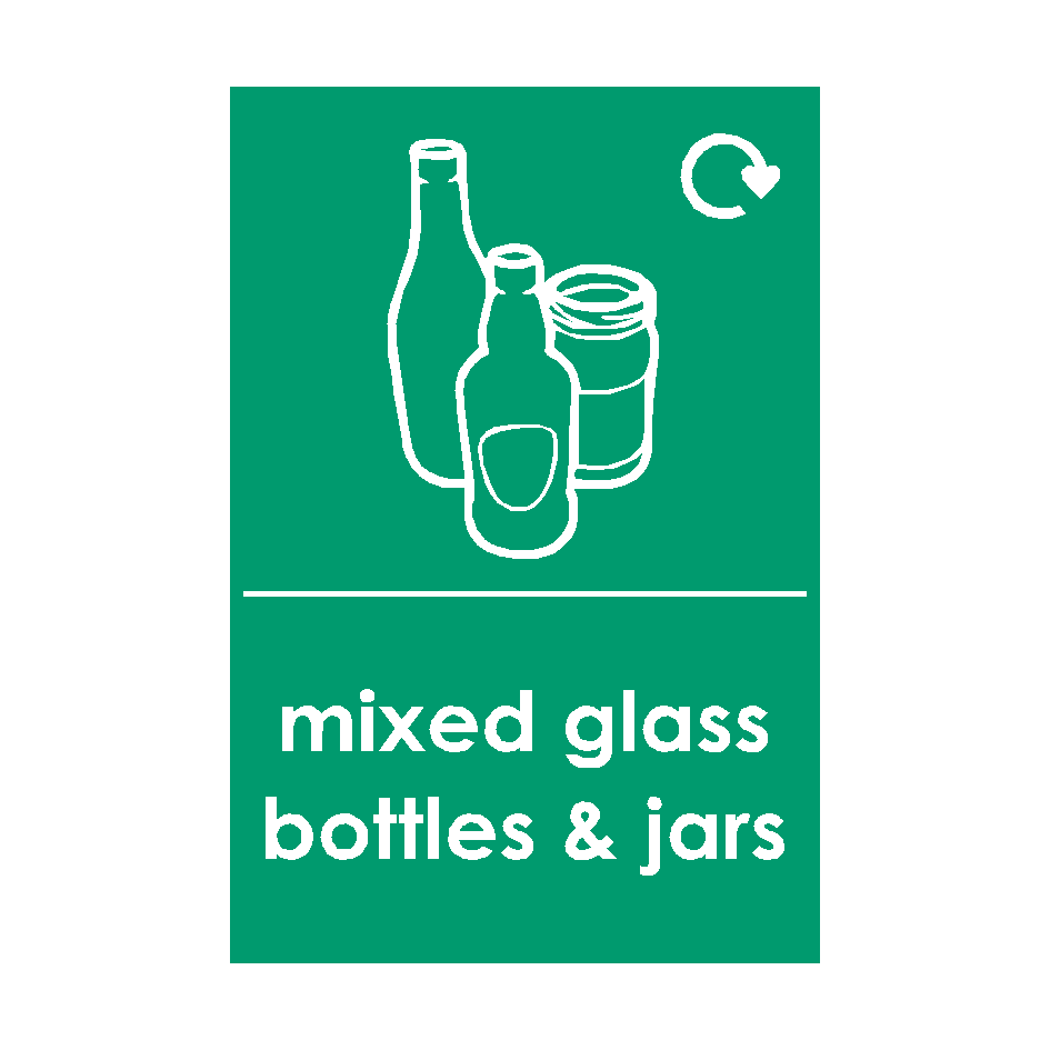 Mixed Glass Waste Sign | PVC Safety Signs