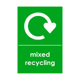 Mixed Recycling Waste Sign - PVC Safety Signs