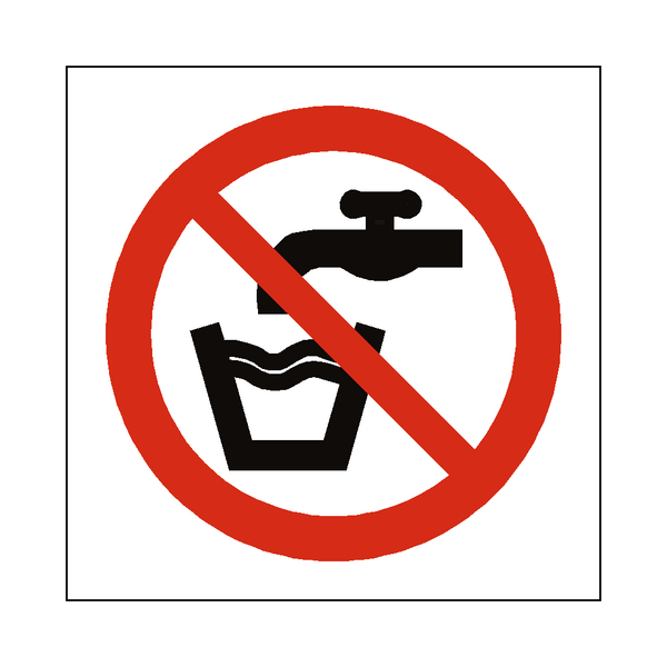 No Drinking Water Symbol Sign - PVC Safety Signs