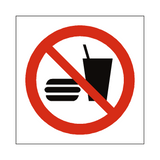 No Eating Or Drinking Symbol Sign - PVC Safety Signs