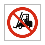 No Access Forklift Truck Symbol Sign - PVC Safety Signs