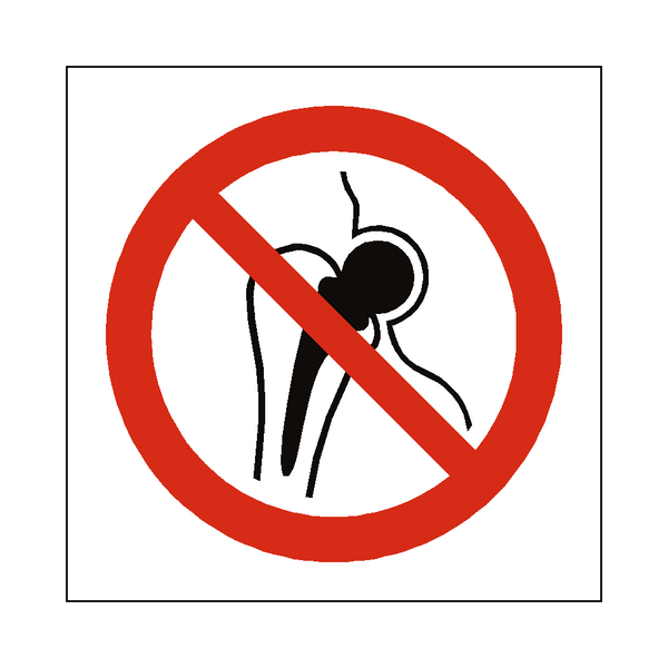 No Metal Implants Symbol Sign - PVC Safety Signs