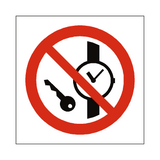 No Metal Objects Symbol Sign - PVC Safety Signs