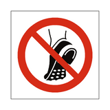 Do Not Wear Studded Shoes Symbol Sign - PVC Safety Signs