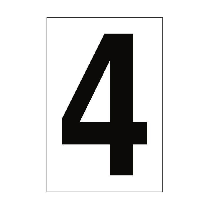 Number Sign 4 White | PVC Safety Signs