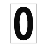 Number Sign 0 White - PVC Safety Signs