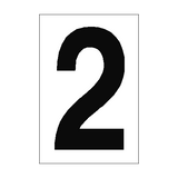 Number Sign 2 White - PVC Safety Signs