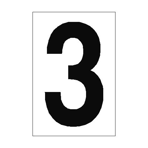 Number Sign 3 White | PVC Safety Signs