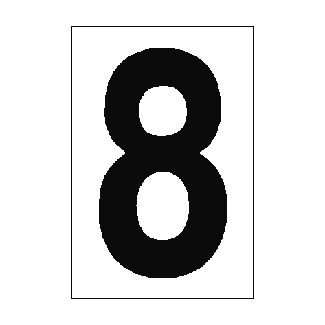 Number Sign 8 White - PVC Safety Signs