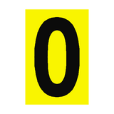 Number Sign 0 Yellow - PVC Safety Signs