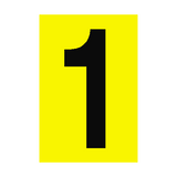 Number Sign 1 Yellow - PVC Safety Signs