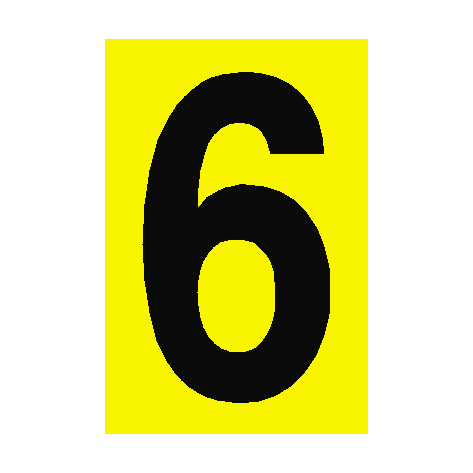 Number Sign 6 Yellow | PVC Safety Signs