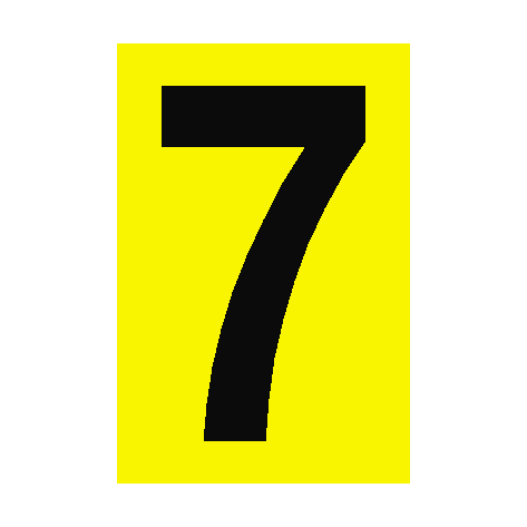 Number Sign 7 Yellow - PVC Safety Signs