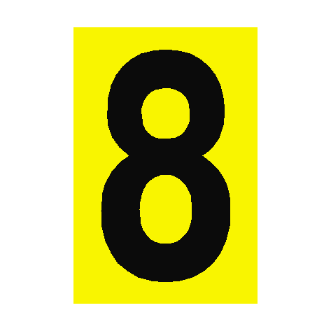 Number Sign 8 Yellow - PVC Safety Signs