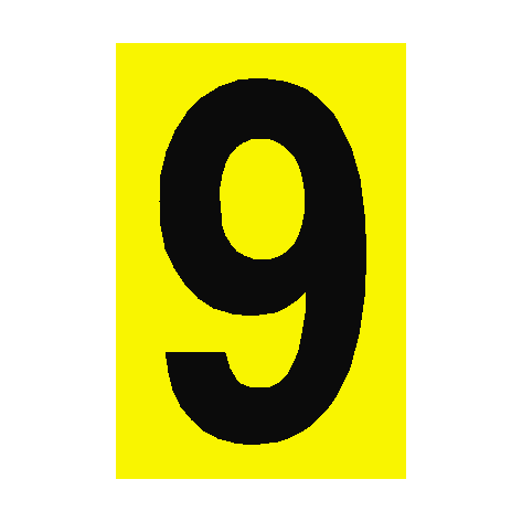 Number Sign 9 Yellow - PVC Safety Signs
