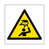 Overhead Obstacles Hazard Symbol Sign - PVC Safety Signs