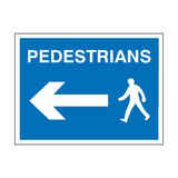 Pedestrians Arrow Left Sign - PVC Safety Signs