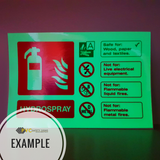 Water Extinguisher Photoluminescent Sign - PVC Safety Signs