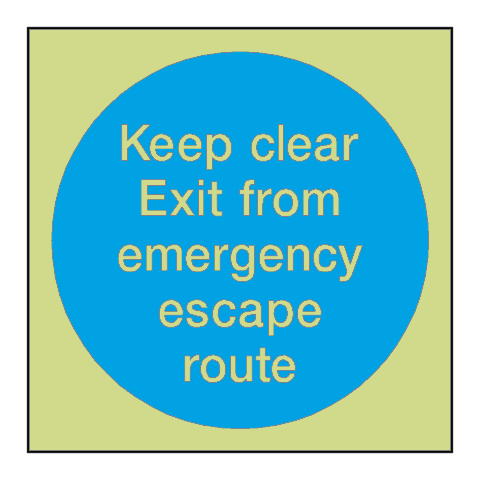 Emergency Escape Route Photoluminescent Sign - PVC Safety Signs