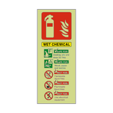 Wet Chemical Fire Extinguisher Photoluminescent Sign - PVC Safety Signs