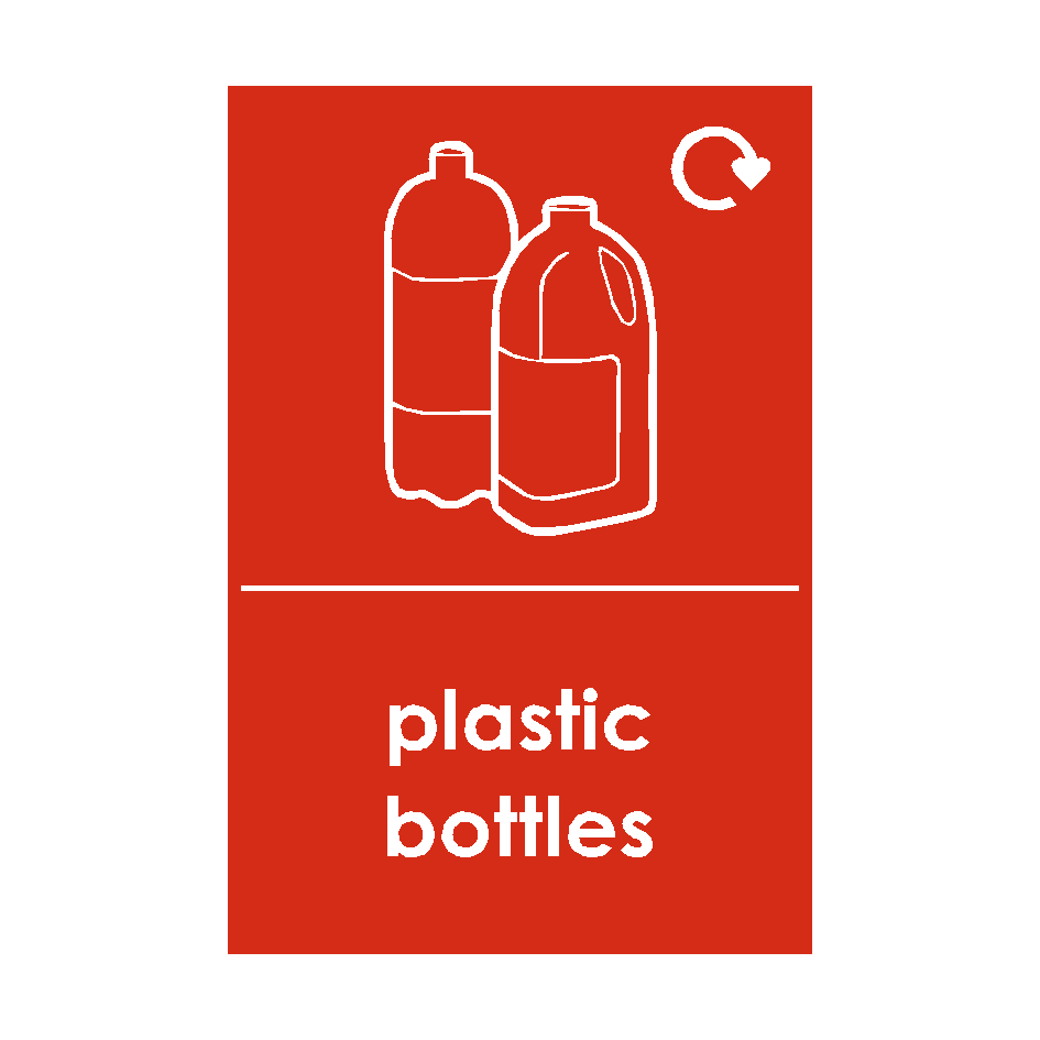 Plasticware Sign Plastic Bottles Waste Recycling Signs