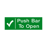 Push Bar To Open Sign - PVC Safety Signs