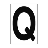 Letter Q White Sign - PVC Safety Signs
